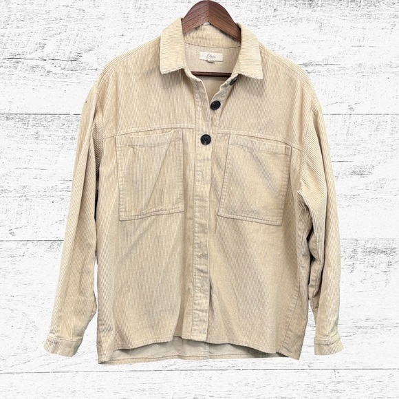 Elan Tan Lightweight Shirt Jacket Relaxed Fit - Picture 1 of 4